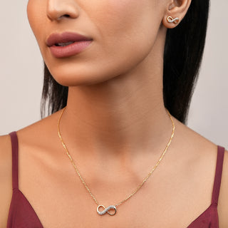 Infinity Glow Diamond Chain Necklace-Rose Gold