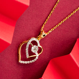 Heart Diamond Pendant-Rose Gold