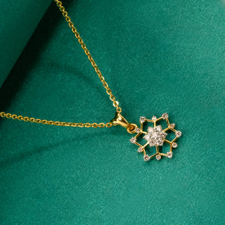 Snowflake Diamond Pendant-Yellow Gold