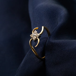 Floral Flourish Diamond Ring-Yellow Gold