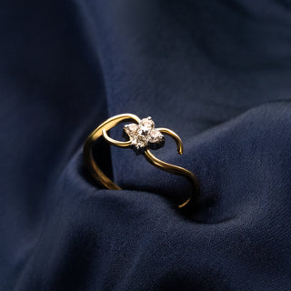 Floral Flourish Diamond Ring-Yellow Gold