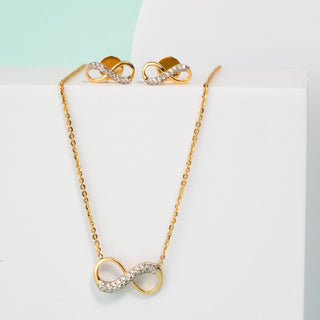 Infinity Glow Diamond Chain Necklace-Rose Gold