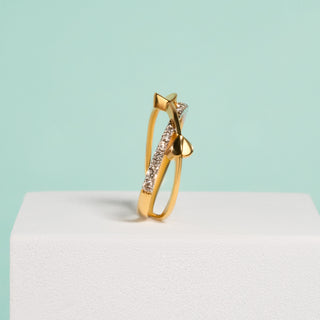 Heartbeat Diamond Ring-Yellow Gold