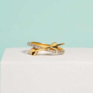 Heartbeat Diamond Ring-Yellow Gold