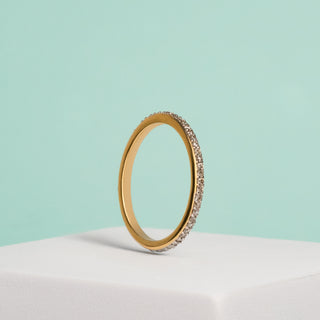 Stackable Diamond Band-Yellow Gold