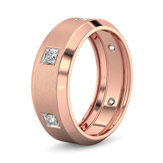 Brushed Diamond Band-Rose Gold