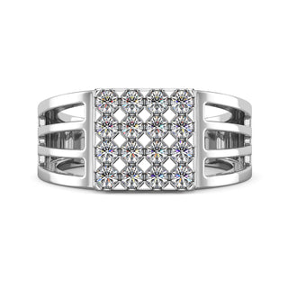 Imperial Sequence Diamond Ring for Men-White Gold