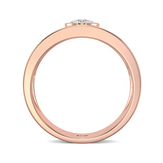 Solitaire Diamond Band for Men-Rose Gold