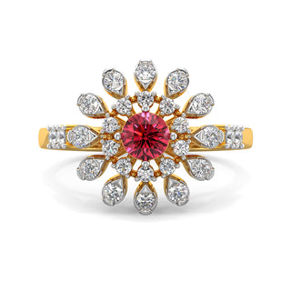 Mystic Flora Red Gemstone Ring