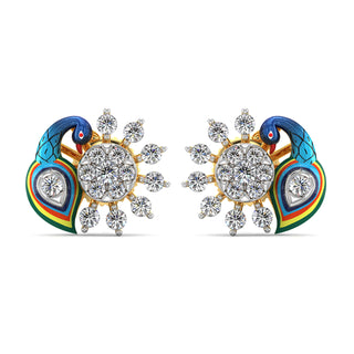 Mistic Plume Earrings-Yellow Gold