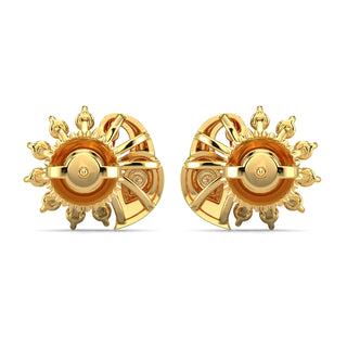 Mistic Plume Earrings-Yellow Gold