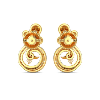 Imperial Peacock Earring-Yellow Gold