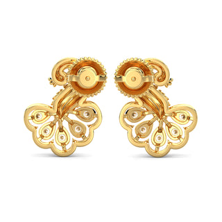 Peacock Charisma Earrings-Yellow Gold
