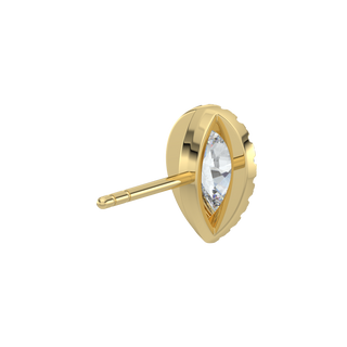 Pear Halo LGD Solitaire Studs-Yellow Gold