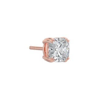 Cushion LGD Solitaire Studs-Rose Gold