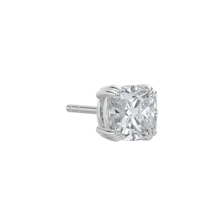 Cushion LGD Solitaire Studs-White Gold
