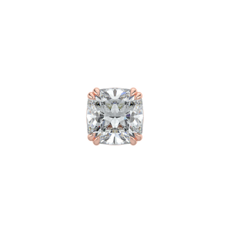 Cushion Solitaire Studs-Rose Gold