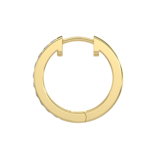 Round Diamond Hoops-Yellow Gold