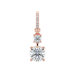 Round LGD Solitaire Drop Earrings-Rose Gold
