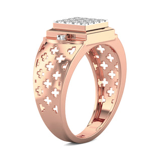 Eros Diamond Ring for Men-Rose Gold