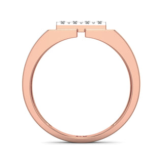 Luminous Dual Tone Diamond Ring for Men-Rose Gold