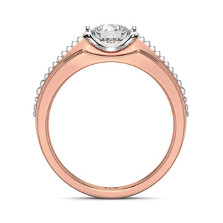 Majestic Beacon Diamond Solitaire Band for Men-Rose Gold