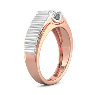 Majestic Beacon Diamond Solitaire Band for Men-Rose Gold