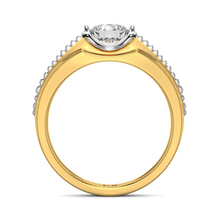 Majestic Beacon Diamond Solitaire Band for Men-Yellow Gold