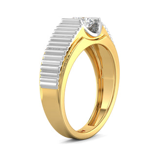 Majestic Beacon Diamond Solitaire Band for Men-Yellow Gold