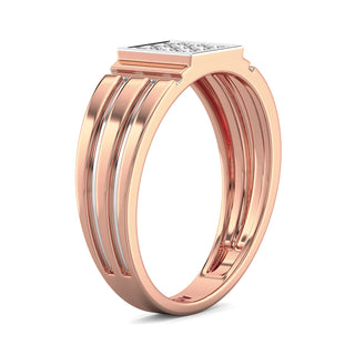 Signature Diamond Ring for Men-Rose Gold