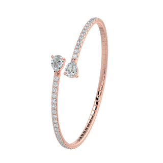 Pear Solitaire Diamond Bracelet-Rose Gold