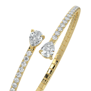 Pear Solitaire Diamond Bracelet-Yellow Gold