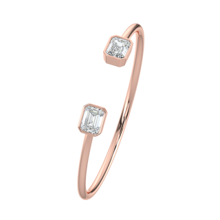 Emerald Duo LGD Solitaire Bracelet-Rose Gold