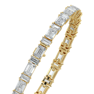 Emerald LGD Solitaire Bracelet-Yellow Gold