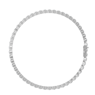Round Tennis LGD Bracelet-White Gold