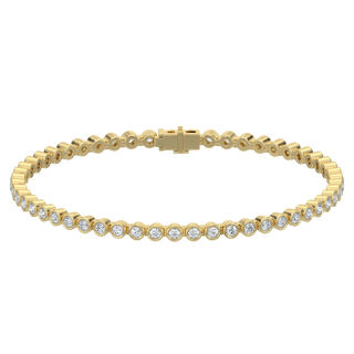 Round Tennis Diamond Bracelet-Yellow Gold