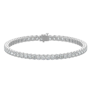 Oval LGD Solitaire Tennis Bracelet-White Gold
