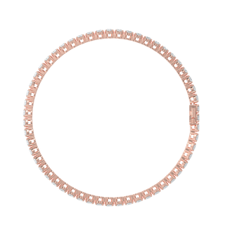 Oval LGD Solitaire Tennis Bracelet-Rose Gold