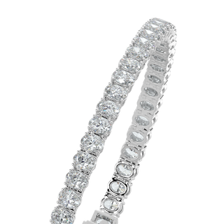 Oval LGD Solitaire Tennis Bracelet-White Gold