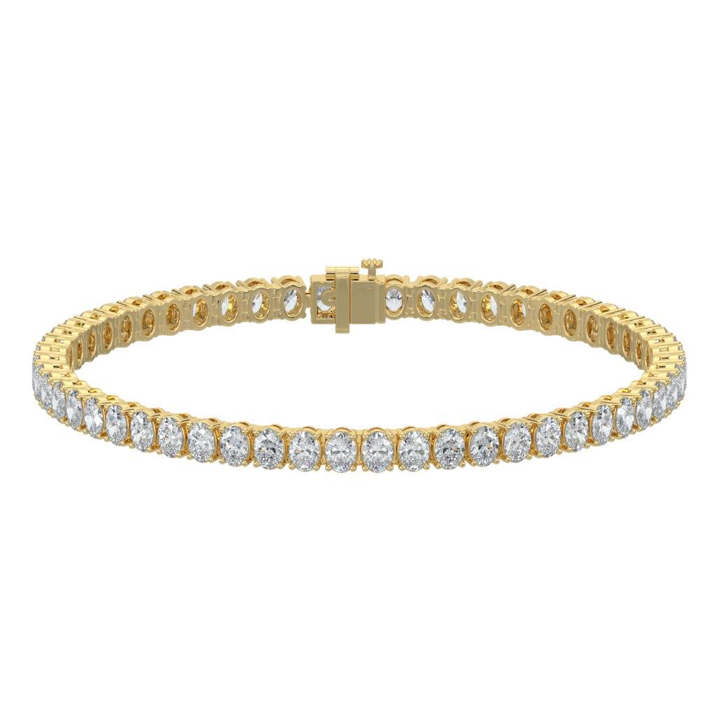 Oval LGD Solitaire Tennis Bracelet-Yellow Gold – The Goldvine