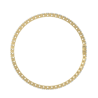 Oval LGD Solitaire Tennis Bracelet-Yellow Gold