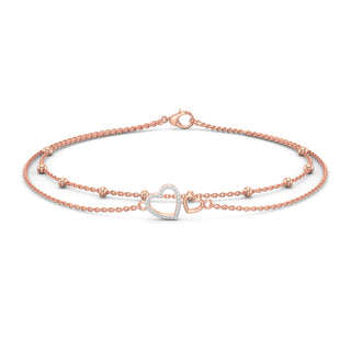 Heartfelt Sparkle Bracelet-Rose Gold