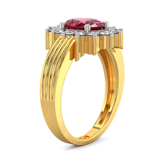 Crimson Cascade Gemstone Ring