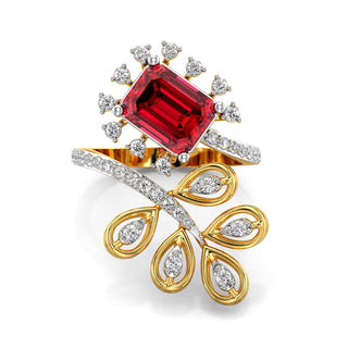 Ruby Floral Gemstone Ring