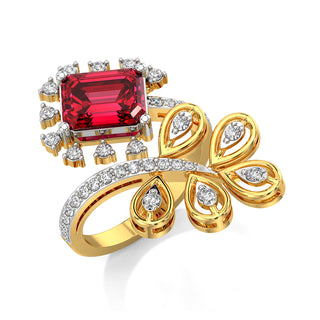 Ruby Floral Gemstone Ring