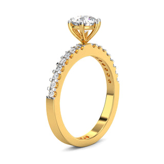 Shimmering Solitaire Diamond Ring-Yellow Gold