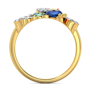 Vibrant Feather Ring-Yellow Gold