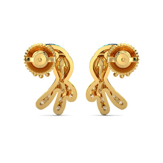 Chic Feathered Earrings-Yellow Gold