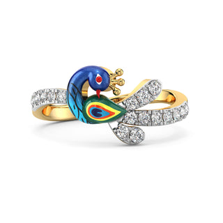 Chic Feathered Ring-Yellow Gold