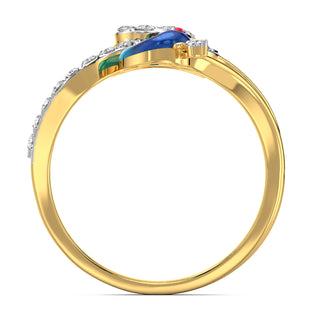 Minimalist Peacock Ring-Yellow Gold